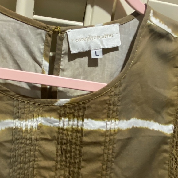 Anthropologie Corey Lynn Calter Brigid Babydoll Moss Tie Dye Mini Dress Large - Picture 3 of 5